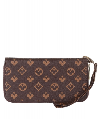 Women's Long Wallet Credit Card Holder Coin Purse Large Capacity Wristlet WALLET1 BROWN